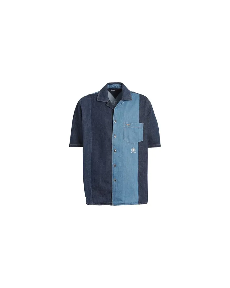 Tommy Hilfiger TOPS - Jeanshemdenauf YOOX.COM Blau