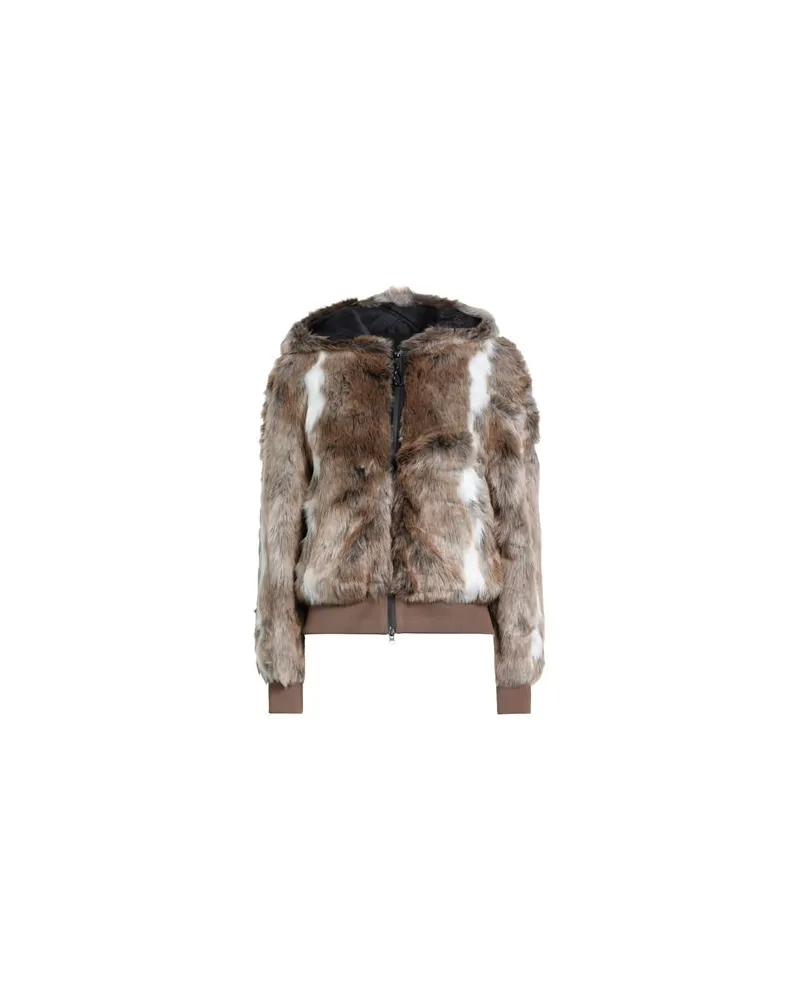EA7 JACKEN & MÄNTEL - Shearling- & Kunstfellauf YOOX.COM Beige