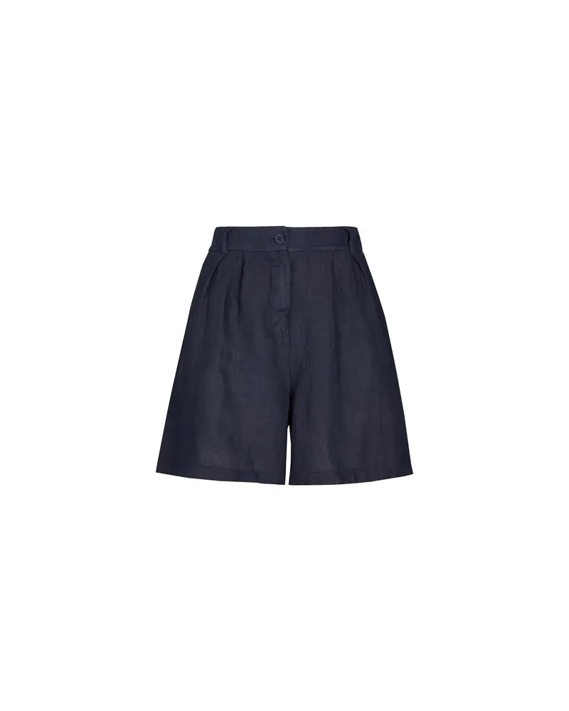 8 by Yoox LINEN HIGH-WAIST PLEATED BERMUDA  - HOSEN & RÖCKE - Shorts & Bermudashortsauf YOOX.COM Marineblau