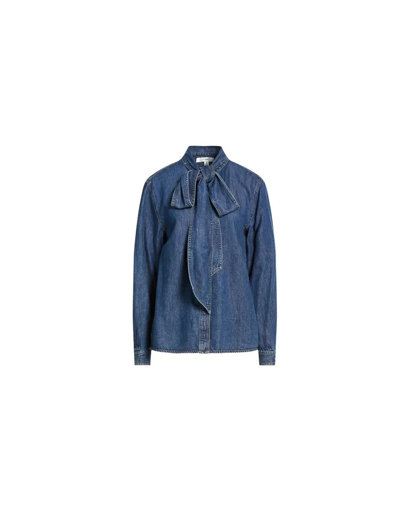 Frame Denim THE SECRETARY BLOUSE - TOPS - Jeanshemdenauf YOOX.COM Blau