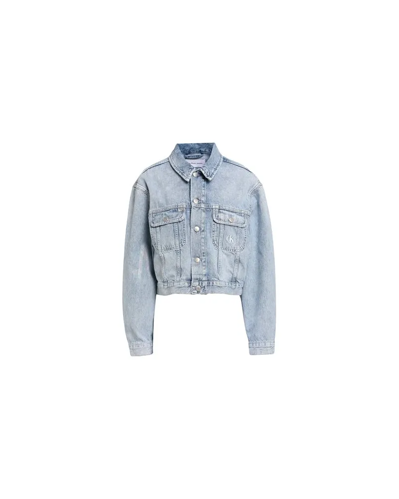 Calvin Klein OVERSIZED CROPPED 90S DENIM JACKET  - JACKEN & MÄNTEL - Jeansjacken/Mäntelauf YOOX.COM Blau