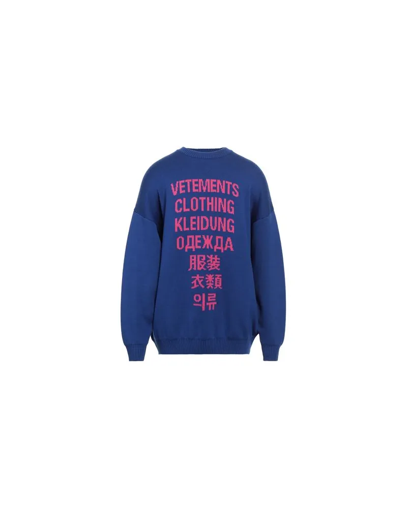 VETEMENTS STRICKWAREN - Pulloverauf YOOX.COM Blau