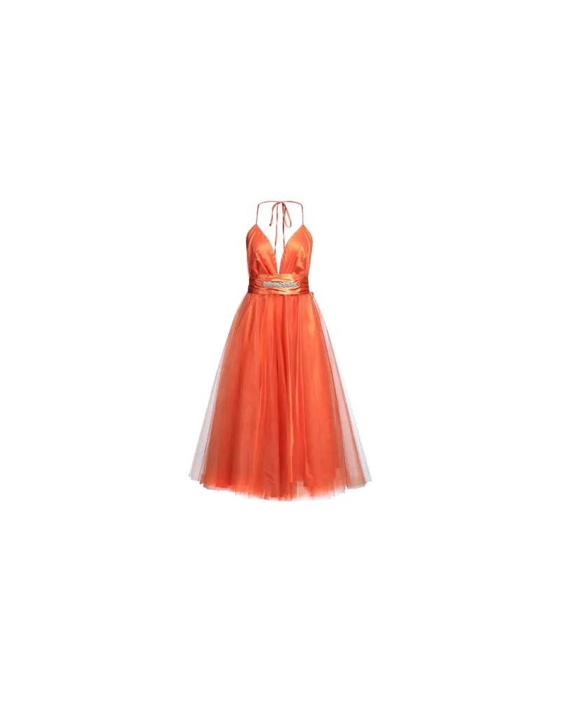 Twenty Four Haitch KLEIDER - Midi-Kleiderauf YOOX.COM Orange