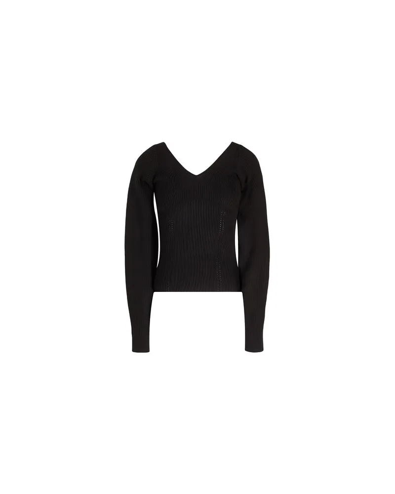 8 by Yoox VISCOSE BLEND OFF SHOULDER RIBBED TOP  - STRICKWAREN - Pulloverauf YOOX.COM Schwarz