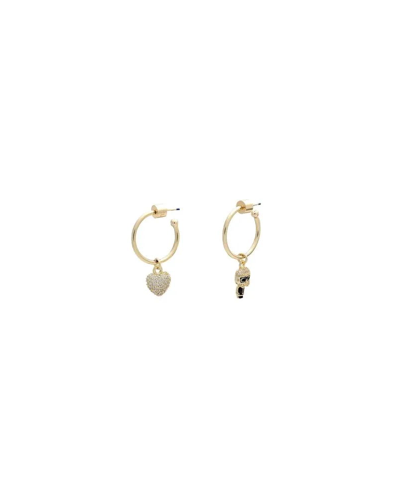 Karl Lagerfeld K/IKONIK PAVE HEART EARRINGS  - SCHMUCK und UHREN - Ohrringeauf YOOX.COM Gold