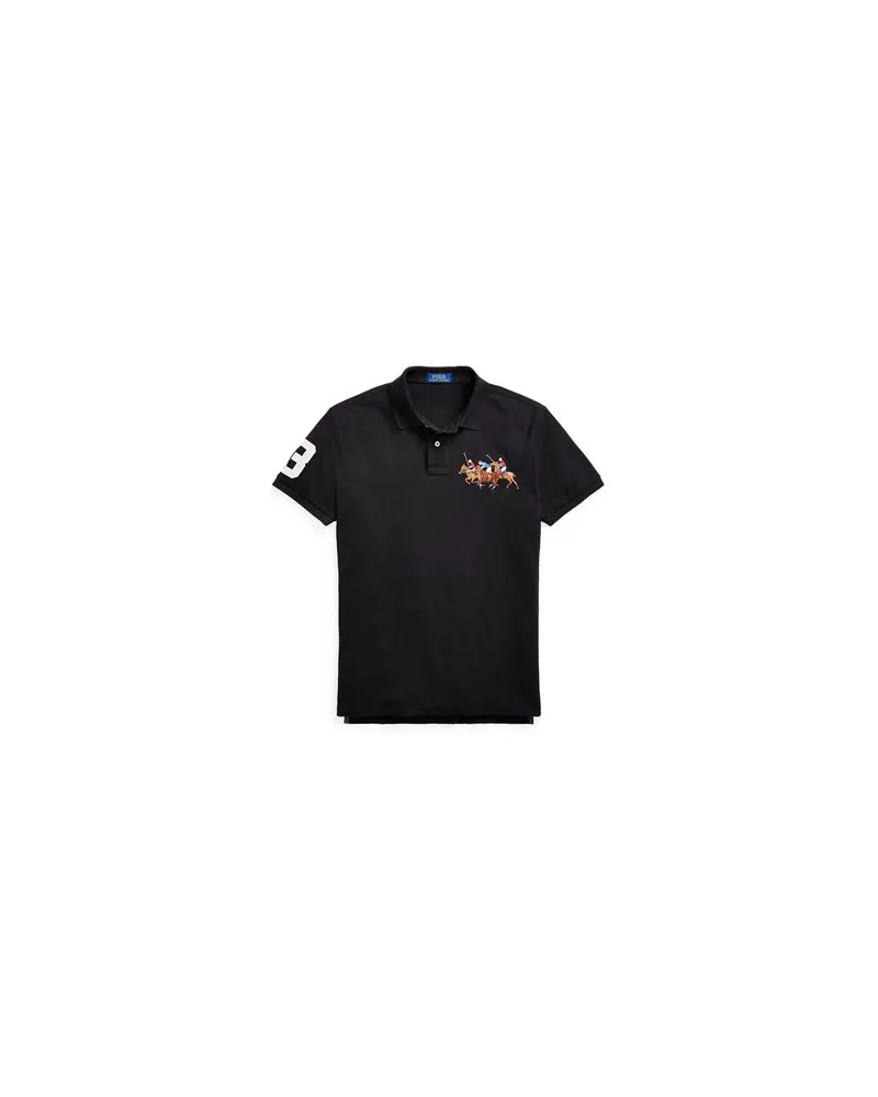 Ralph Lauren CUSTOM SLIM FIT TRIPLE-PONY POLO SHIRT  - TOPS - Poloshirtsauf YOOX.COM Schwarz
