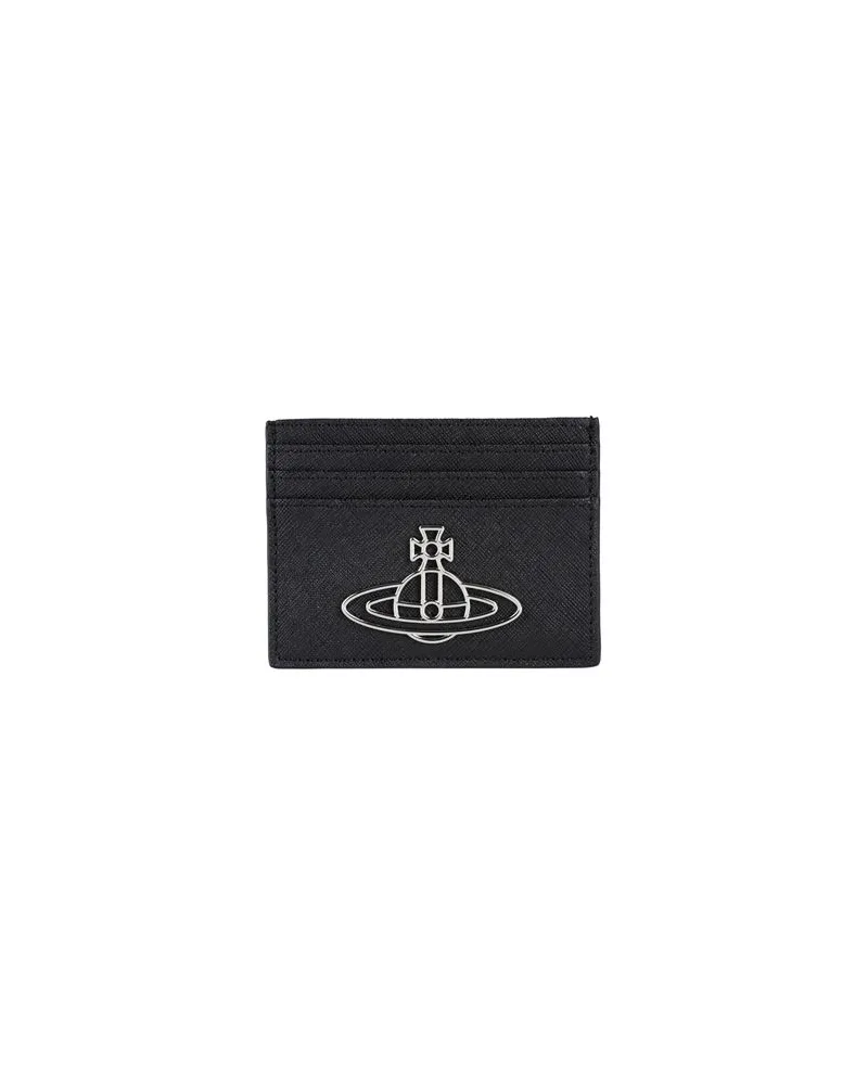 Vivienne Westwood SAFFIANO THIN LINE ORB CARD HOLDER  - Kleinlederwaren - Dokumentenetuisauf YOOX.COM Schwarz