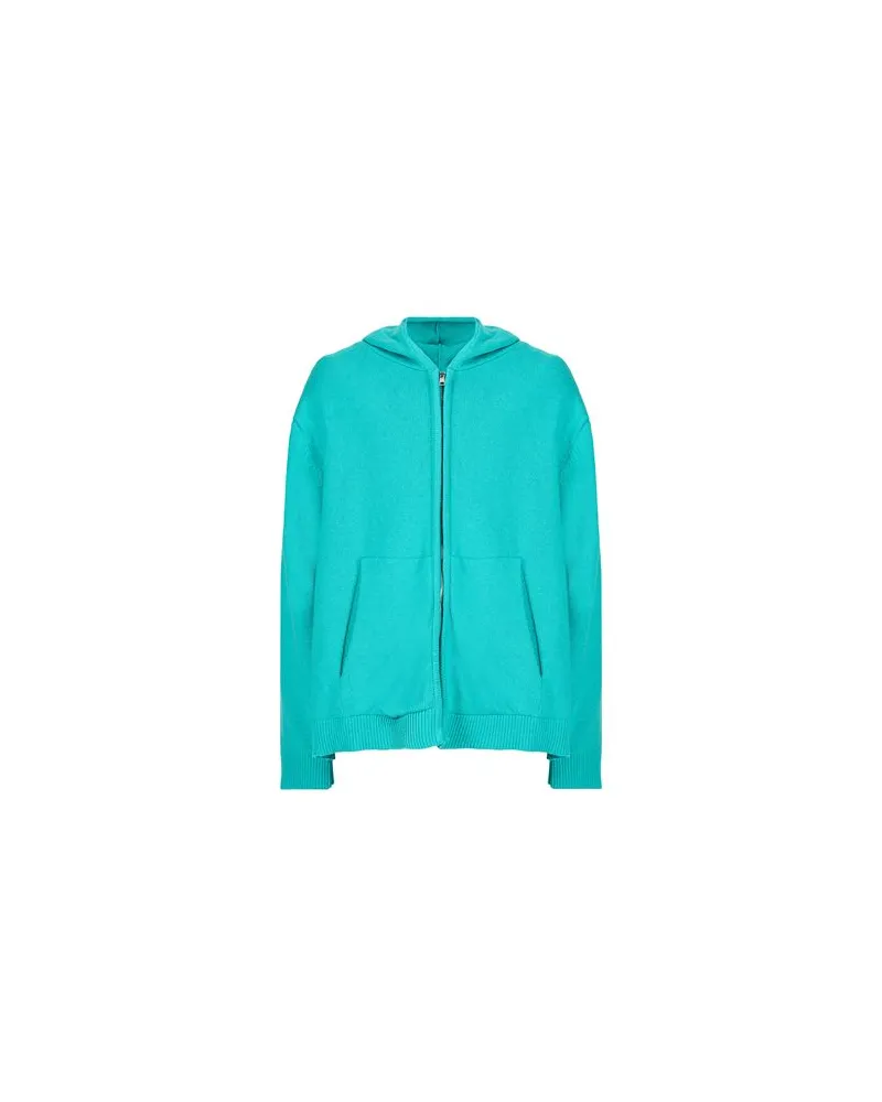 8 by Yoox HEAVY COTTON-BLEND OVER-SIZE ZIPPER HOODIE  - STRICKWAREN - Strickjackenauf YOOX.COM Grün