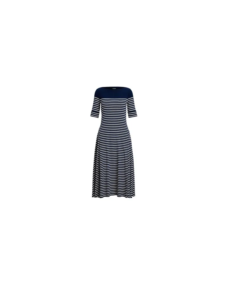 Ralph Lauren STRIPED COTTON MIDI DRESS  - KLEIDER - Midi-Kleiderauf YOOX.COM Nachtblau
