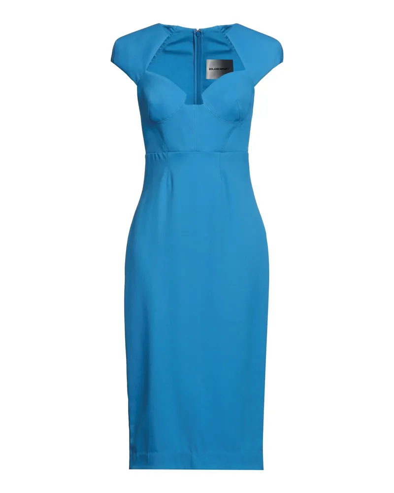 Roland Mouret Midi-Kleid Azurblau