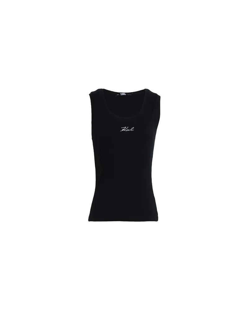 Karl Lagerfeld LOGO RIB TANK TOP  - TOPS - Topsauf YOOX.COM Schwarz