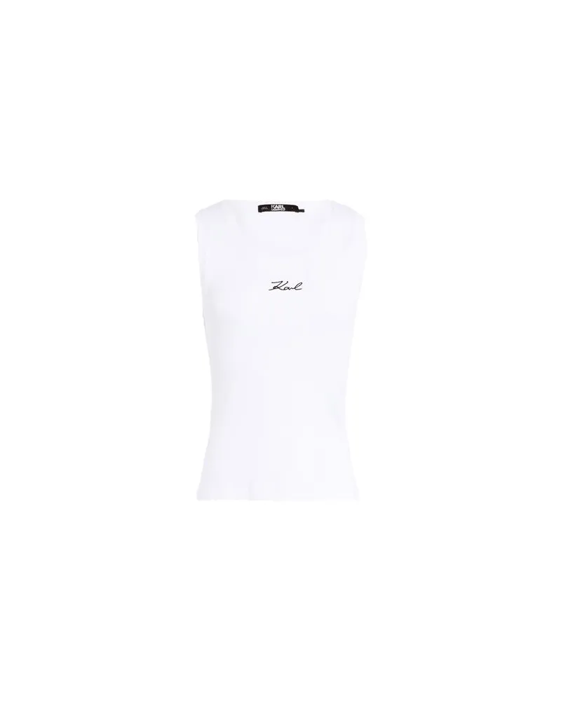 Karl Lagerfeld LOGO RIB TANK TOP  - TOPS - Topsauf YOOX.COM Weiß