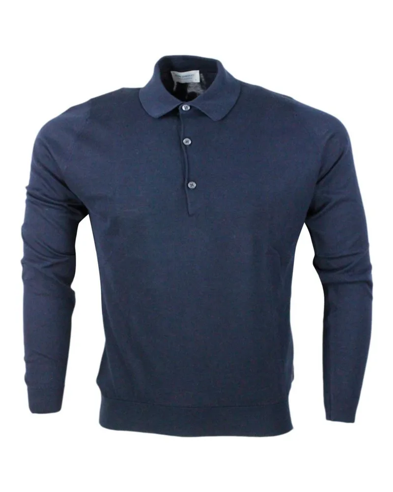 John Smedley Poloshirt Marineblau