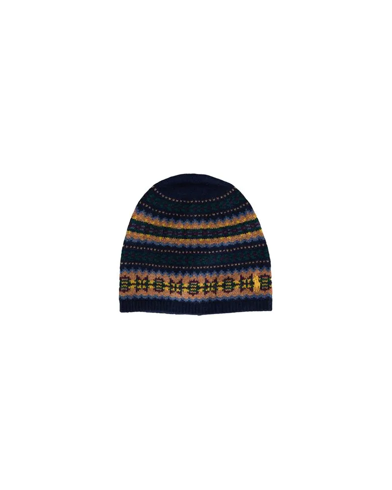 Ralph Lauren Fair Isle Wool-Blend Beanie  - ACCESSOIRES - Mützen & Hüteauf YOOX.COM Nachtblau