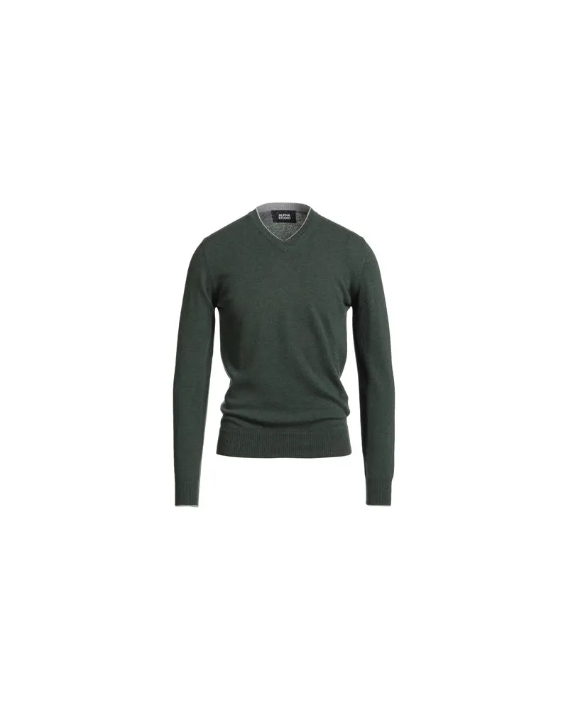 Alpha Studio STRICKWAREN - Pulloverauf YOOX.COM Dunkelgrün