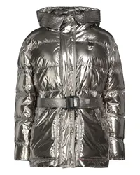 Blauer Pufferjacke & Daunenjacke Silber