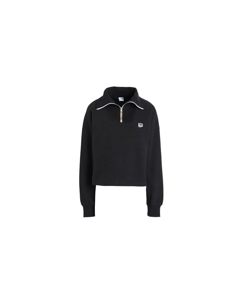 Puma DOWNTOWN Half-Zip Crew  - DOWNTOWN Half-Zip Crew - TOPS - Sweatshirtsauf YOOX.COM Schwarz