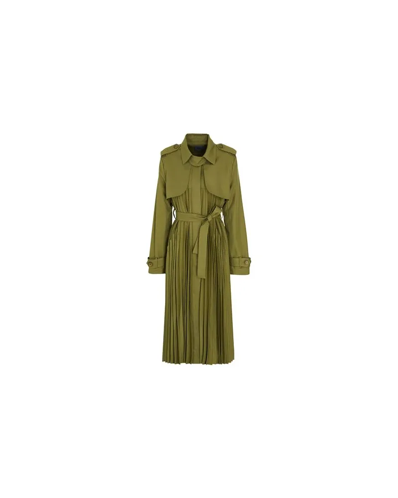 8 by Yoox RECYCLED POLY PLEATED MIDI TRECH  - JACKEN & MÄNTEL - Jacken, Mäntel & Trenchcoatsauf YOOX.COM Militärgrün