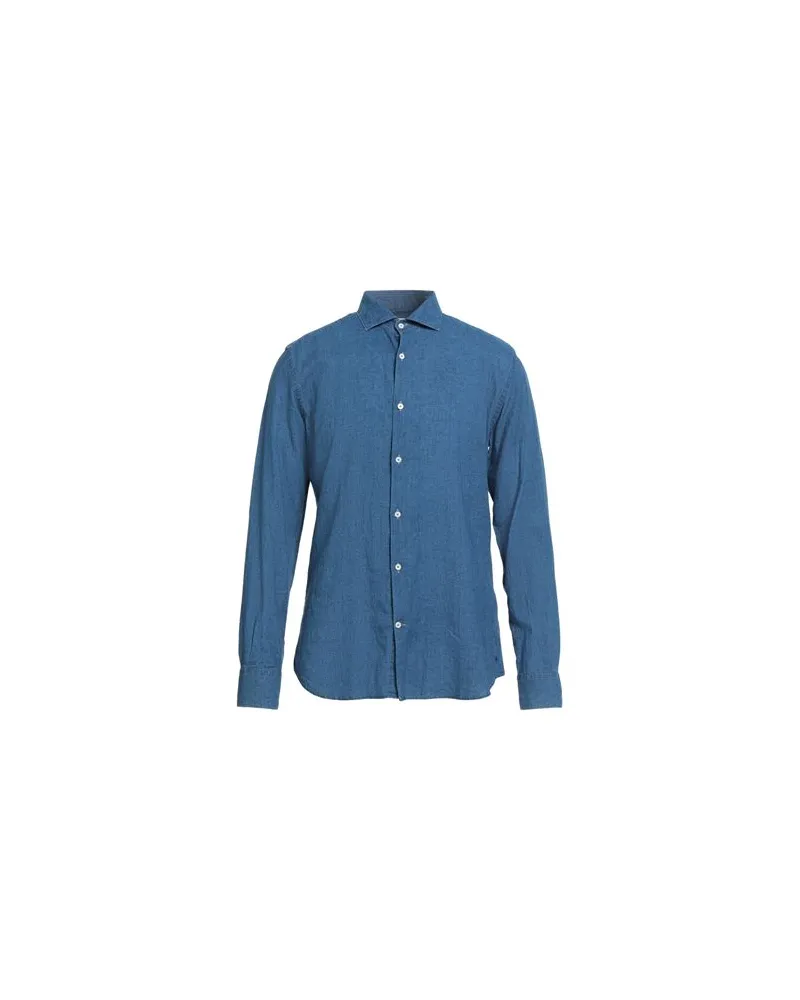 Brooksfield TOPS - Jeanshemdenauf YOOX.COM Blau