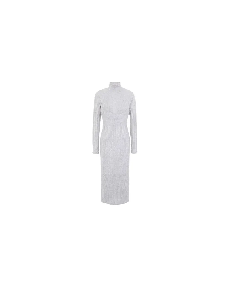 8 by Yoox RIB-KNIT MOCK-NECK L/SLEEVE MIDI DRESS  - KLEIDER - Midi-Kleiderauf YOOX.COM Grau