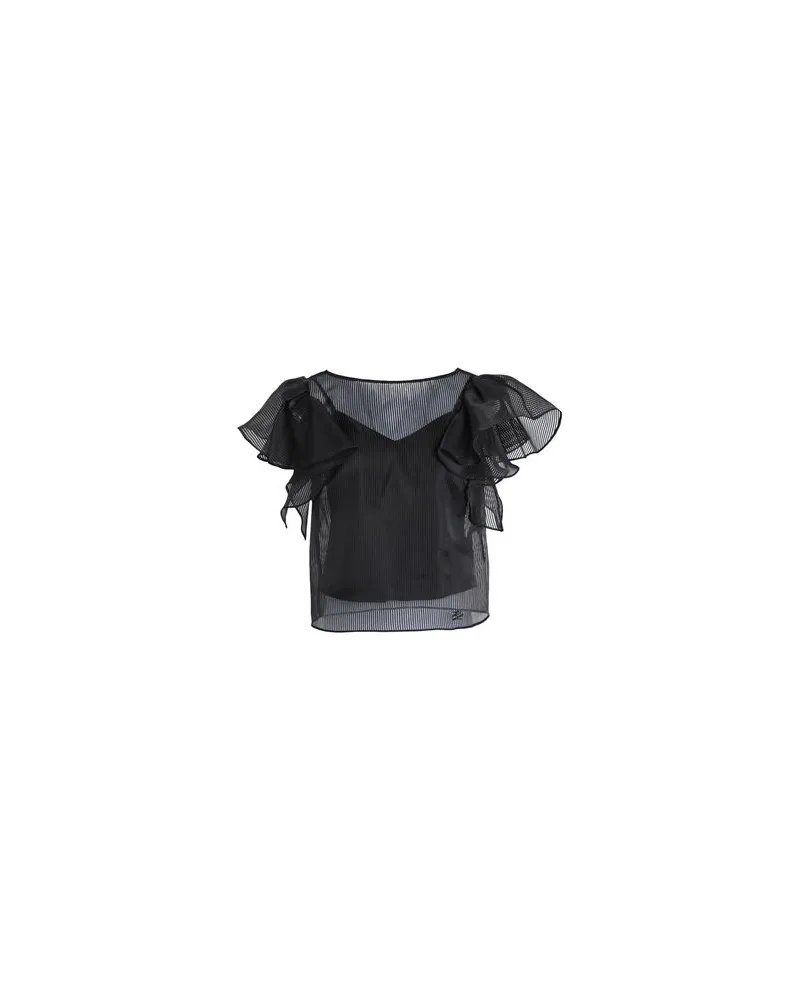 Karl Lagerfeld RUFFLE TOP  - TOPS - Topsauf YOOX.COM Schwarz