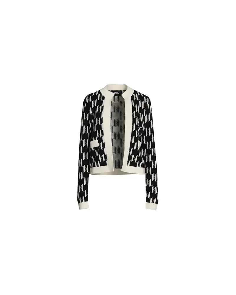 Karl Lagerfeld MONOGRAM CARDIGAN  - STRICKWAREN - Strickjackenauf YOOX.COM Schwarz