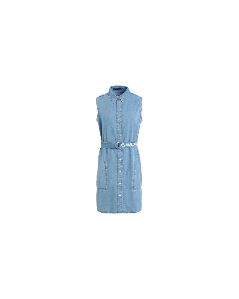 Karl Lagerfeld KLJ SLVLESS BELTED DENIM DRESS  - KLEIDER - Mini-Kleiderauf YOOX.COM Blau