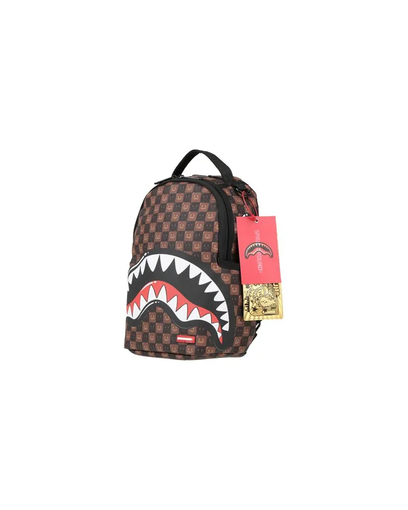 Sprayground SHARKS IN PARIS WTF BUBBLE BROWN CHECK MINI BACKPACK - TASCHEN - Rucksäckeauf YOOX.COM Braun