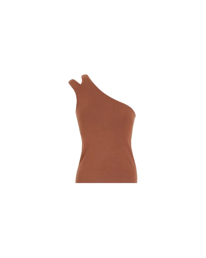 8 by Yoox ONE SLEEVE CUT OUT TANK TOP  - TOPS - Topsauf YOOX.COM Braun