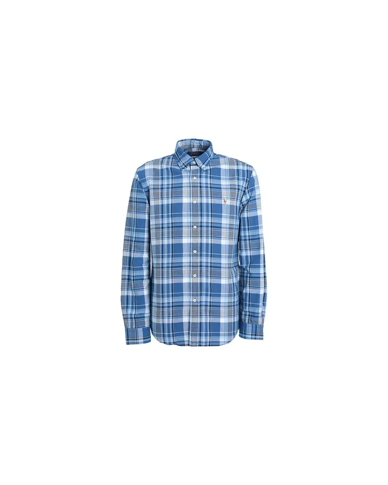 Ralph Lauren CUSTOM FIT PLAID OXFORD SHIRT  - TOPS - Hemdenauf YOOX.COM Blau