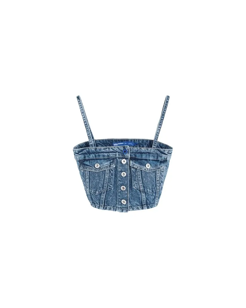 Karl Lagerfeld KLJ RECYCLED DENIM TOP  - TOPS - Topsauf YOOX.COM Blau