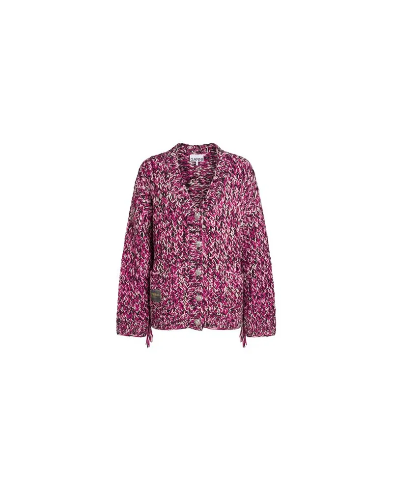 Ganni STRICKWAREN - Strickjackenauf YOOX.COM Magenta