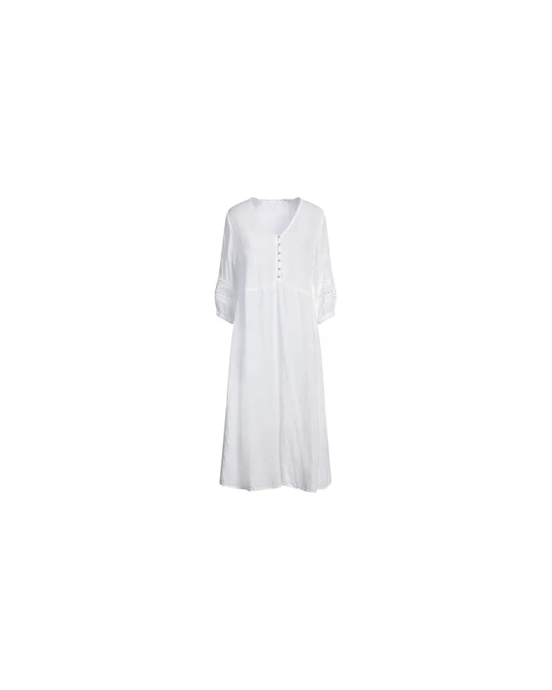 120% Lino KLEIDER - Midi-Kleiderauf YOOX.COM Weiß