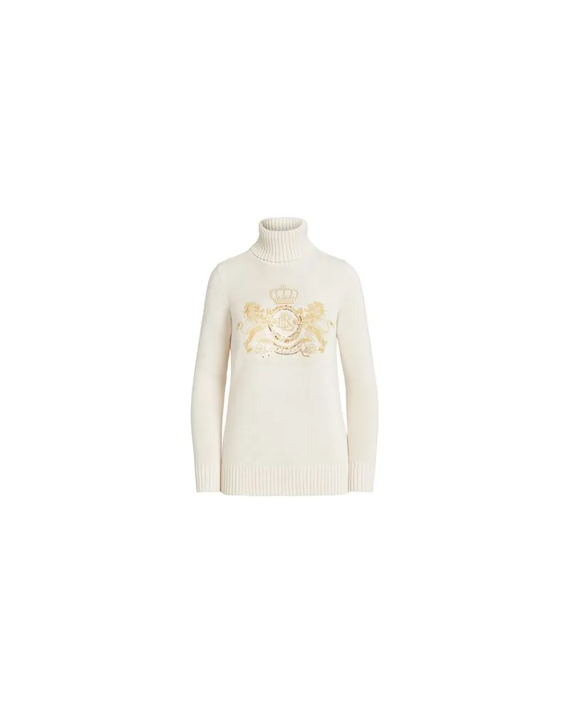 Ralph Lauren INTARSIA-KNIT COTTON TURTLENECK SWEATER  - STRICKWAREN - Rollkragenpulloverauf YOOX.COM Elfenbein