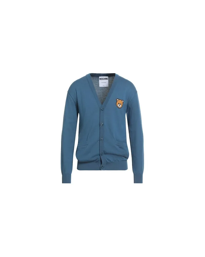 Moschino STRICKWAREN - Strickjackenauf YOOX.COM Taubenblau