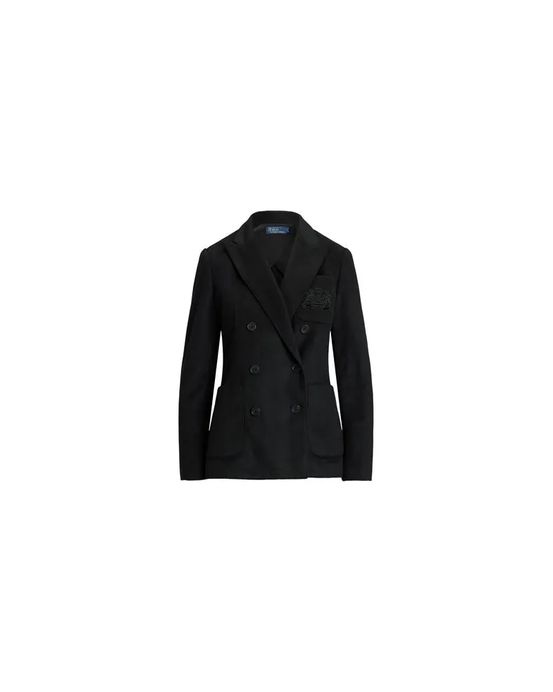 Ralph Lauren LOGO-CREST BRUSHED BLAZER  - ANZÜGE und CO-ORDS - Blazersauf YOOX.COM Schwarz
