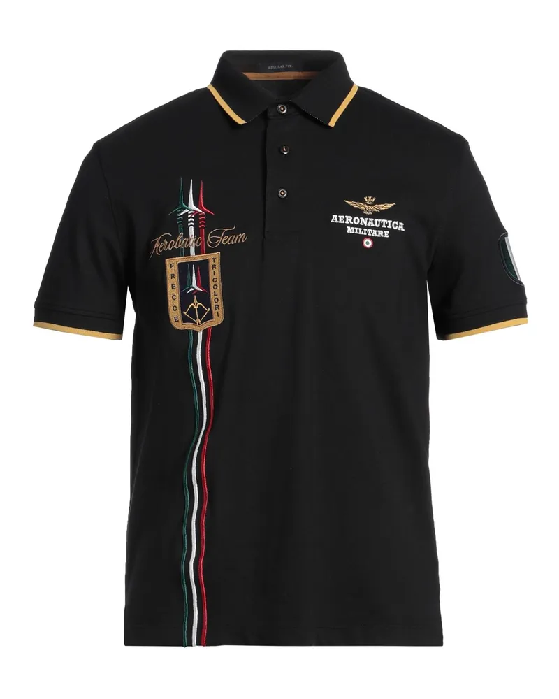 Aeronautica Militare Poloshirt Schwarz