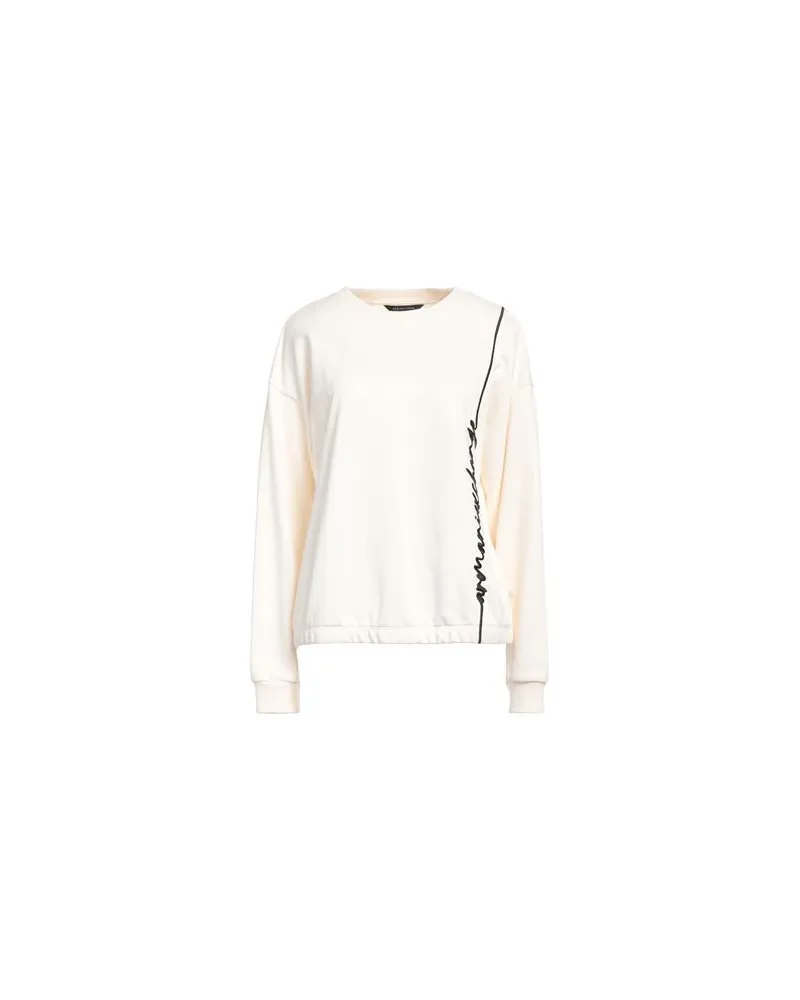 Armani Exchange TOPS - Sweatshirtsauf YOOX.COM Cremeweiß