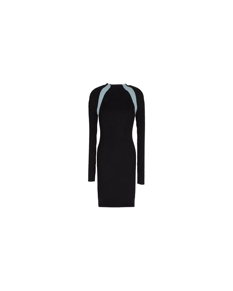 8 by Yoox COLOR BLOCK RIB-KNIT SLEEVE MINI DRESS  - KLEIDER - Mini-Kleiderauf YOOX.COM Schwarz