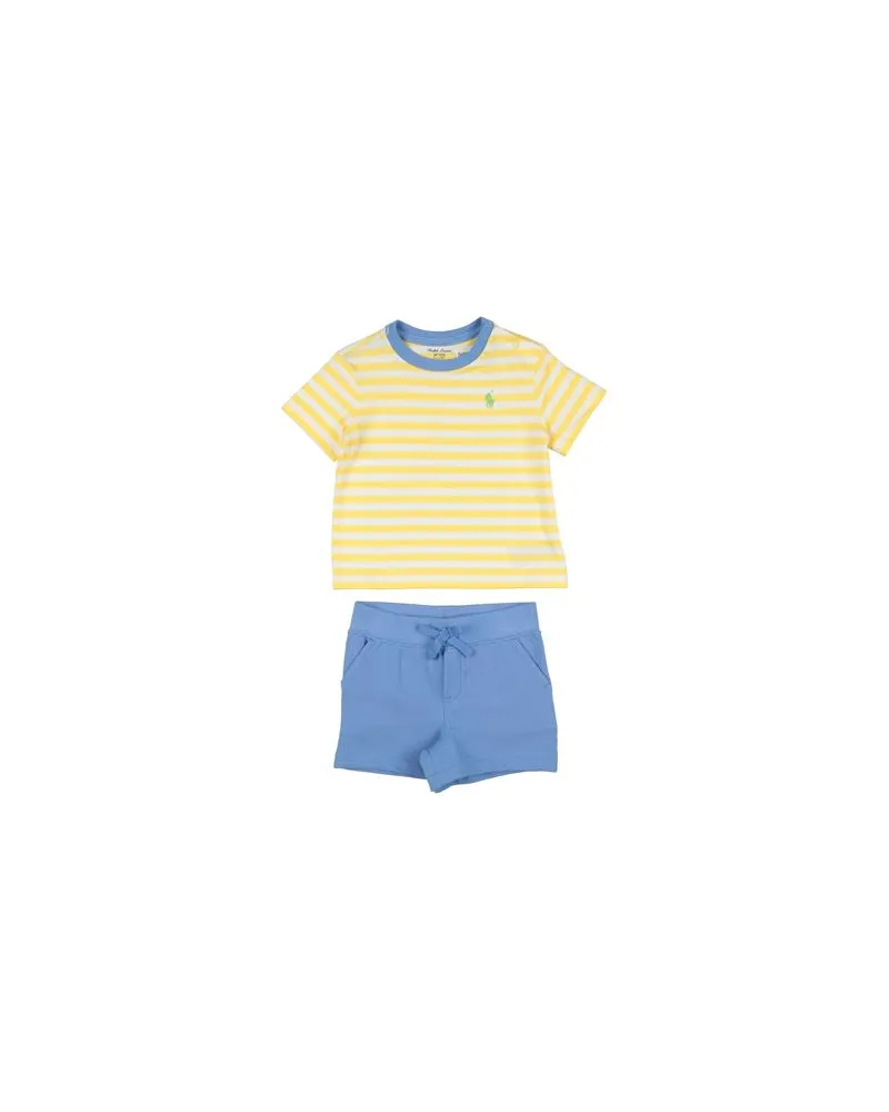 Ralph Lauren STRIPED JERSEY TEE & MESH SHORT SET - NEUGEBORENE - Babykleidung-Setsauf YOOX.COM Gelb