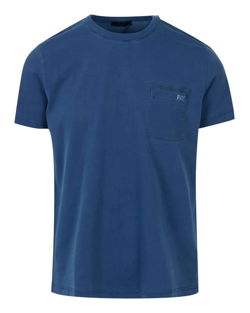 Fay T-shirts Marineblau