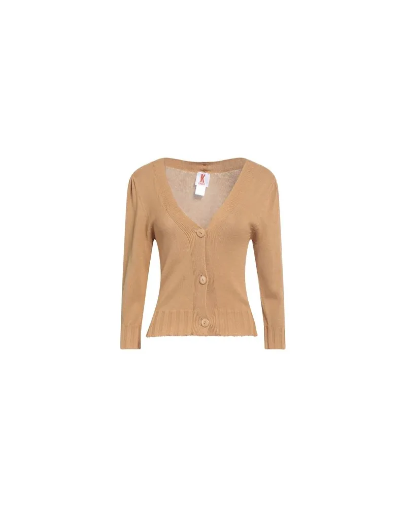 KONTATTO STRICKWAREN - Strickjackenauf YOOX.COM Kamel