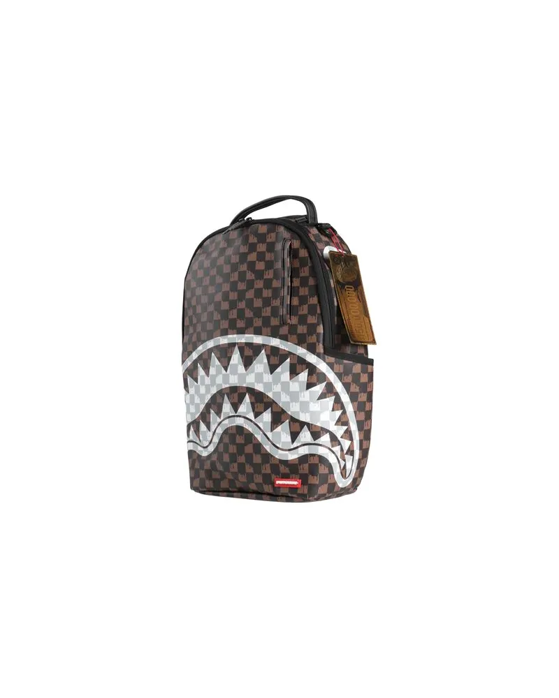 Sprayground BROWN AND CREAM DRIP CHECK SHARK BACKPACK - TASCHEN - Rucksäckeauf YOOX.COM Braun