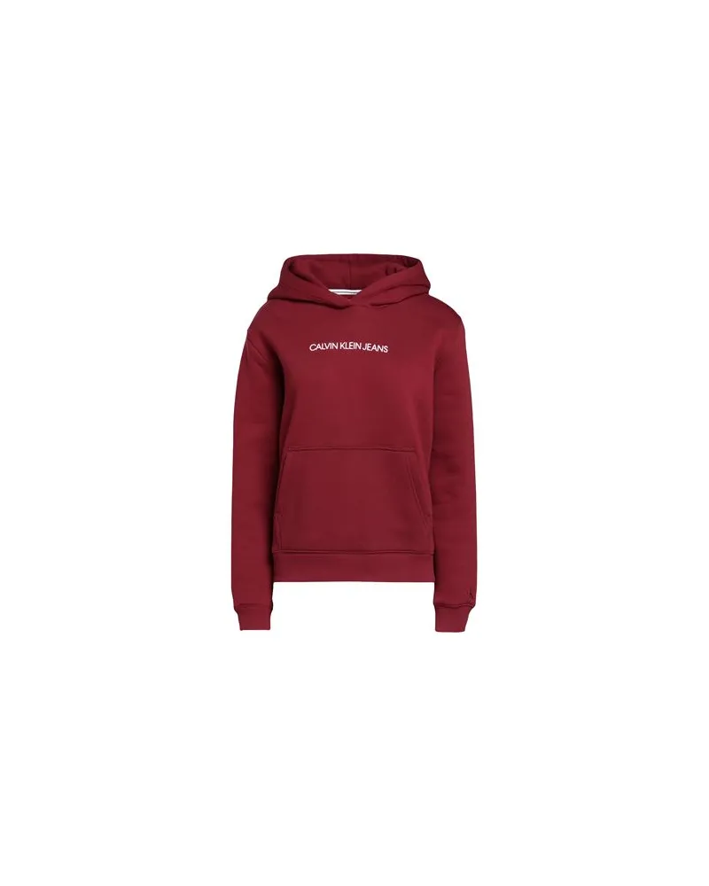Calvin Klein SHRUNKEN INSTIT FLEECE - TOPS - Sweatshirtsauf YOOX.COM Bordeaux
