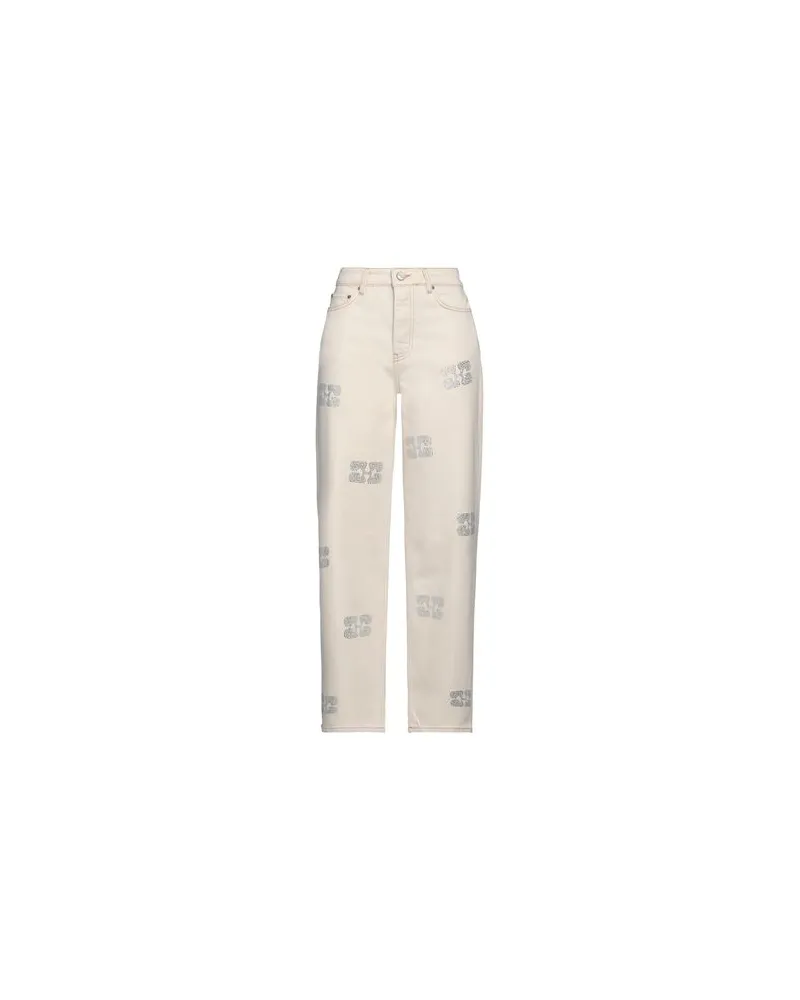 Ganni HOSEN & RÖCKE - Jeanshosenauf YOOX.COM Elfenbein