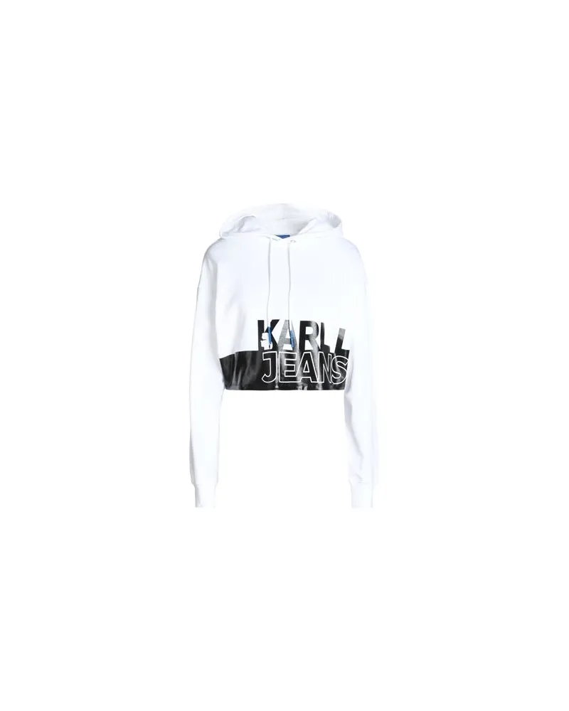 Karl Lagerfeld KLJ CROPPED BIG LOGO HOODIE  - TOPS - Sweatshirtsauf YOOX.COM Weiß