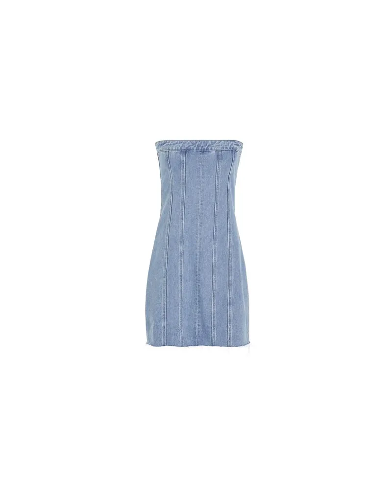 8 by Yoox ORGANIIC COTTON DENIM BANDEAU MINI DRESS  - KLEIDER - Mini-Kleiderauf YOOX.COM Blau