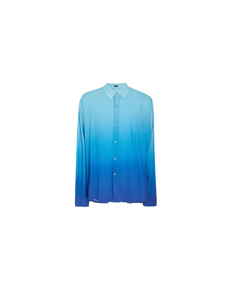 8 by Yoox DEGRADE' REGULAR SHIRT - TOPS - Hemdenauf YOOX.COM Azurblau