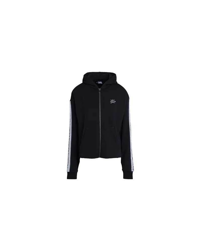 Karl Lagerfeld LOGO TAPE ZIP UP HOODIE  - TOPS - Sweatshirtsauf YOOX.COM Schwarz