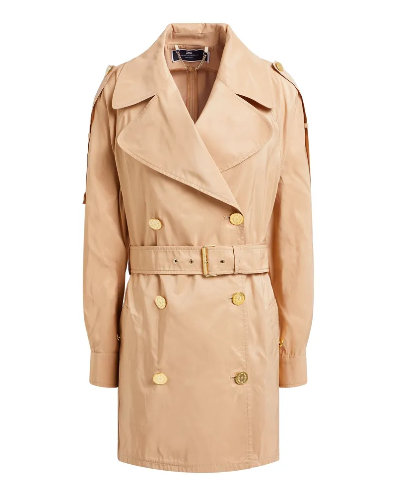 Elisabetta Franchi Jacke, Mantel & Trenchcoat Kamel